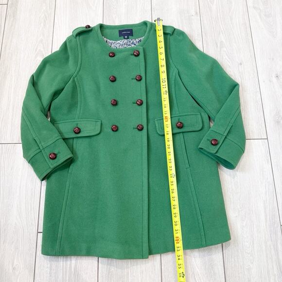 Lands End Pea Coat Kelly Green Wool Cashmere Peacoat Jacket Pockets Size 16P - Picture 11 of 11